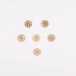 Coconut Desenli Dekoratif Düğme(6 Ad.)-18mm-No:11 - PUKKA