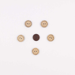 Coconut Desenli Dekoratif Düğme(6 Ad.)-18mm-No:12 - PUKKA