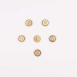 Coconut Desenli Dekoratif Düğme(6 Ad.)-18mm-No:2 - PUKKA