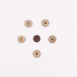 Coconut Desenli Dekoratif Düğme(6 Ad.)-18mm-No:3 - PUKKA