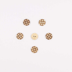 Coconut Desenli Dekoratif Düğme(6 Ad.)-18mm-No:4 - PUKKA