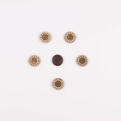Coconut Desenli Dekoratif Düğme(6 Ad.)-18mm-No:8 - PUKKA