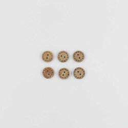 Coconut Desenli Düğme(6 Ad.)-15mm-No:1 - PUKKA