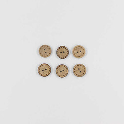 Coconut Desenli Düğme(6 Ad.)-18mm-No:2 - PUKKA