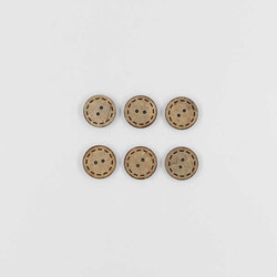 Coconut Desenli Düğme(6 Ad.)-20mm-No:3 - PUKKA