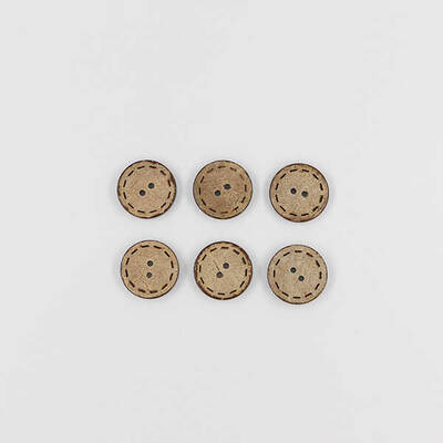 Coconut Desenli Düğme(6 Ad.)-22mm-No:4 - 1