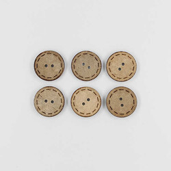 Coconut Desenli Düğme(6 Ad.)-30mm-No:6 - PUKKA