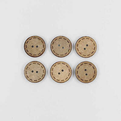 Coconut Desenli Düğme(6 Ad.)-30mm-No:6 - 1