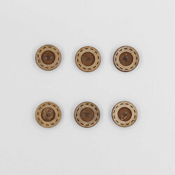 Coconut Desenli Oyuklu Düğme(6 Ad.)-25mm-No:-5 - PUKKA