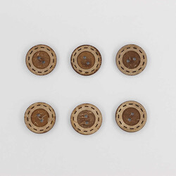 Coconut Desenli Oyuklu Düğme(6 Ad.)-30mm-No:-6 - PUKKA