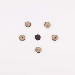 Coconut Düz Düğme(6 Ad.)-15mm-No:1 - PUKKA
