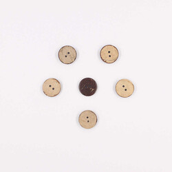Coconut Düz Düğme(6 Ad.)-20mm-No:3 - PUKKA