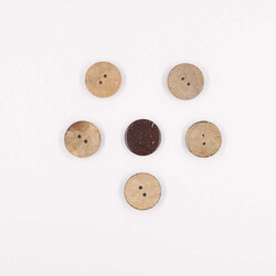 Coconut Düz Düğme(6 Ad.)-25mm-No:5 - PUKKA
