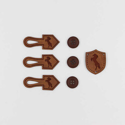 Efe Yelek Düğme Seti(At Baskılı)-A.Kahve-No:3 - PUKKA