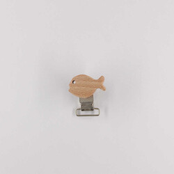 Emzik Klipsi Ahşap-Balık - İTHAL