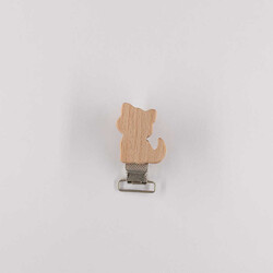 Emzik Klipsi Ahşap-Kedi - İTHAL