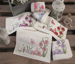 FİESTA BAHAR-HÜLYA-MELİSA KADİFE KÖŞE NAKIŞLI HAVLU/6 LI/30X50/825-2 - FİESTA