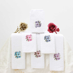 FİESTA BEYAZ MANOLYA BUKLE KANAVİÇE HAVLU/12LI PVC./30X50/860-1 - FİESTA