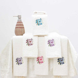 FİESTA BEYAZ MANOLYA BUKLE KANAVİÇE HAVLU/12LI PVC./30X50/860-2 - FİESTA