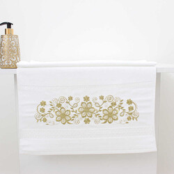 FİESTA BUKLE NAKIŞLI GOLD TAŞLI HAVLU/1 AD./50X90/300-2/Model A - FİESTA