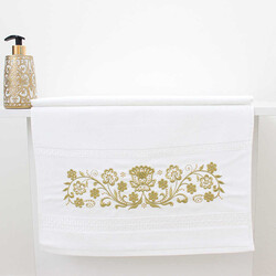 FİESTA BUKLE NAKIŞLI GOLD TAŞLI HAVLU/1 AD./50X90/300-2/Model D - FİESTA