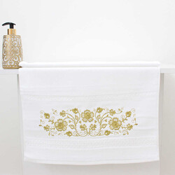 FİESTA BUKLE NAKIŞLI GOLD TAŞLI HAVLU/1 AD./50X90/300-2/Model F - FİESTA