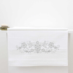 FİESTA BUKLE NAKIŞLI GÜMÜŞ TAŞLI HAVLU/1 AD./50X90/300-1/Model B - FİESTA