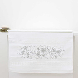 FİESTA BUKLE NAKIŞLI GÜMÜŞ TAŞLI HAVLU/1 AD./50X90/300-1/Model C - FİESTA