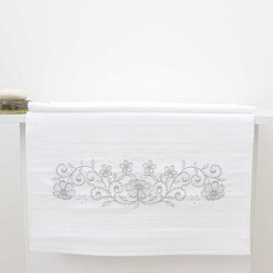 FİESTA BUKLE NAKIŞLI GÜMÜŞ TAŞLI HAVLU/1 AD./50X90/300-1/Model E - FİESTA