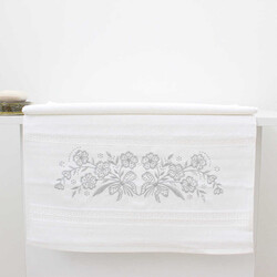 FİESTA BUKLE NAKIŞLI GÜMÜŞ TAŞLI HAVLU/1 AD./50X90/300-1/Model F - FİESTA