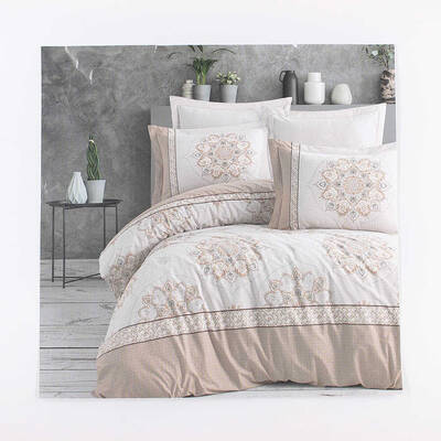 FİESTA ÇİFT KİŞİLİK NEVRESİM TAKIMI/4 PARÇA/220X220/FÇKNT-2-BEJ - 1