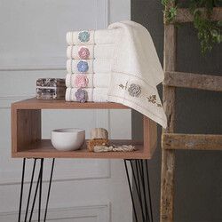 FİESTA DUYGU BAMBU NAK. EL İŞİ DANT. HAVLU/6 LI KUTU/30X50/910-2 - FİESTA