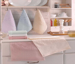 FİESTA ETAMİN BORDÜRLÜ KADİFE JAKARLI HAVLU/6 LI PK./30X50/819-3 - FİESTA