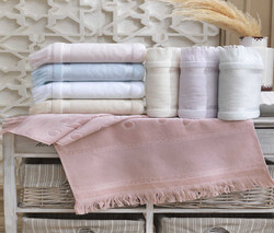 FİESTA ETAMİN BORDÜRLÜ KADİFE JAKARLI SAÇAKLI HAVLU/6 LI PK./30X50/848-3 - FİESTA