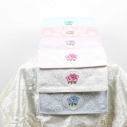 FİESTA GÜL BUKLE JAKARLI NAKIŞLI HAVLU/6 AD 30X50/909-3 - FİESTA