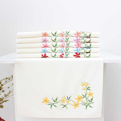 FİESTA HALE KADİFE KÖŞE NAKIŞLI HAVLU/6 LI PK/50X90/766-2 - FİESTA