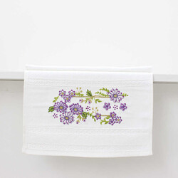 FİESTA HATMİ BUKLE NAKIŞLI TAŞLI HAVLU/30X50/807-1 Mor - FİESTA