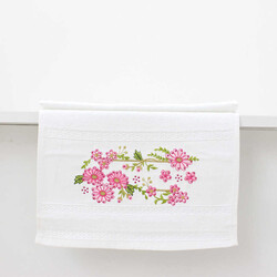 FİESTA HATMİ BUKLE NAKIŞLI TAŞLI HAVLU/30X50/807-1 Nar Çiçeği - FİESTA