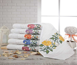 FİESTA HATMİ BUKLE NAKIŞLI TAŞLI HAVLU/6 LI/30X50/807-1 - FİESTA