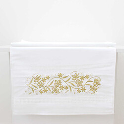 FİESTA KADİFE NAKIŞLI GOLD TAŞLI HAVLU/1 AD./50X90/310-2/Model A - FİESTA