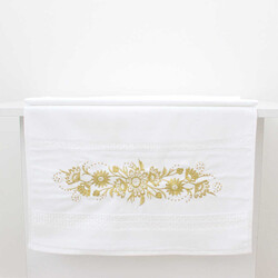 FİESTA KADİFE NAKIŞLI GOLD TAŞLI HAVLU/1 AD./50X90/310-2/Model B - FİESTA