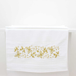 FİESTA KADİFE NAKIŞLI GOLD TAŞLI HAVLU/1 AD./50X90/310-2/Model C - FİESTA