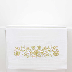 FİESTA KADİFE NAKIŞLI GOLD TAŞLI HAVLU/1 AD./50X90/310-2/Model D - FİESTA