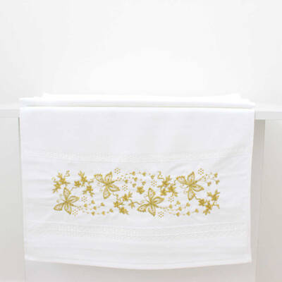 FİESTA KADİFE NAKIŞLI GOLD TAŞLI HAVLU/1 AD./50X90/310-2/Model C - 1