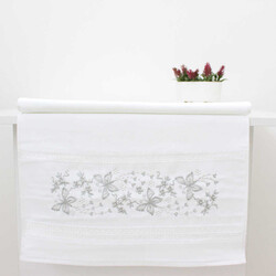 FİESTA KADİFE NAKIŞLI GÜMÜŞ TAŞLI HAVLU/1 AD./50X90/310-1/Model C - FİESTA