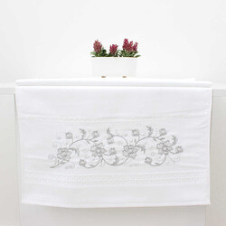 FİESTA KADİFE NAKIŞLI GÜMÜŞ TAŞLI HAVLU/1 AD./50X90/310-1/Model E - FİESTA