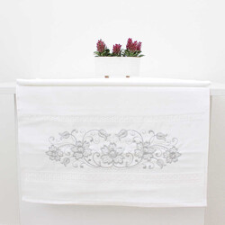 FİESTA KADİFE NAKIŞLI GÜMÜŞ TAŞLI HAVLU/1 AD./50X90/310-1/Model F - FİESTA