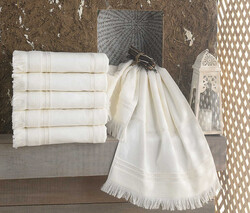 FİESTA MİNE SAÇAKLI KADİFE BOYAMA HAVLU(1 AD)/50X90/207-2 - FİESTA