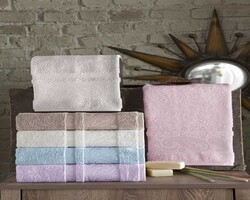 FİESTA SOFT ASORTİ PAPATYA BUKLE JAKARLI HAVLU/6 LI PVC/50X90/1201-3 - FİESTA