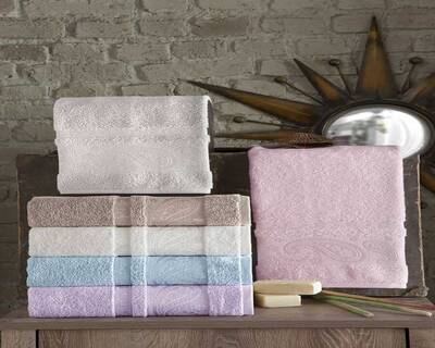FİESTA SOFT ASORTİ PAPATYA BUKLE JAKARLI HAVLU/6 LI PVC/50X90/1201-3 - 1